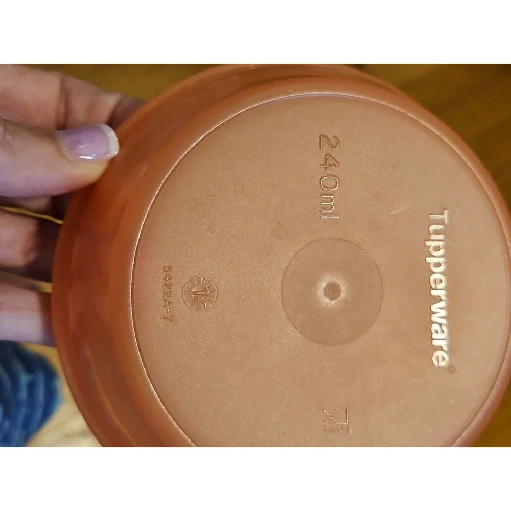 Orange Tupperware Stuffables Bowl 5422A-7 With Sheer Lid 1928-1